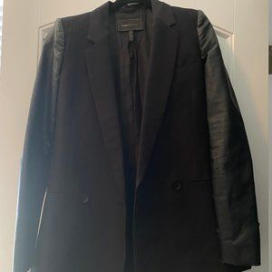 BCBG Blazer with Leather Sleeves